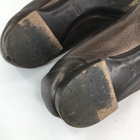 AGL Brown Cap Toe Leather Flats 558034 Size 37.5 - Picture 6 of 11